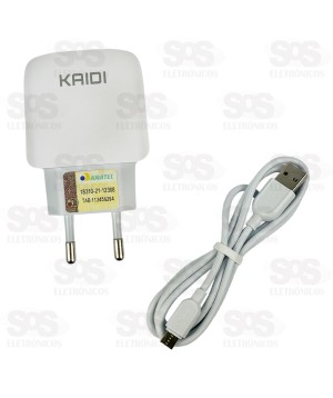 Carregador 3 USB 3.1A Com Cabo Micro USB V8 Kaidi KD-557S