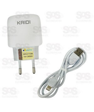 Carregador 3 USB 3.1A Com Cabo Lightning Kaidi KD-557A