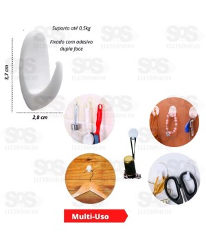 Ganchos Multiuso Adesivo 9 Unidades Top Útil TOP1551