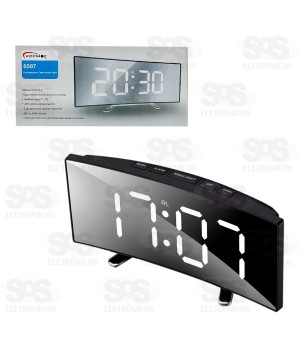 Relógio de Mesa Digital Curvado Espelhado Kocmoc 6507