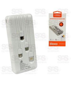 Carga Extra 20.000mAh Com 4 Interfaces Kaidi KD-955