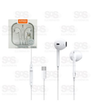 Fone De Ouvido Com Fio e Microfone Type C Kaidi KD-729