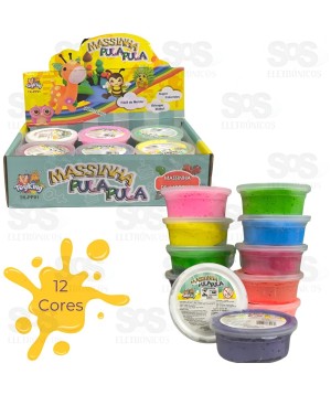 Massinha Pula Pula de E.V.A Caixa Com 12 Cores Toy King TK-PP01