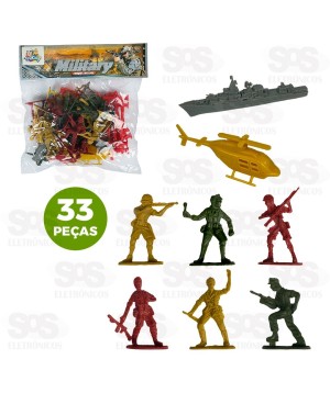 Bonecos Exército 33 Peças Modelos variados Toy King TK-AB5067