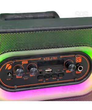 Caixa De Som 45W Com Microfone Sem Fio e Controle KTS-1761