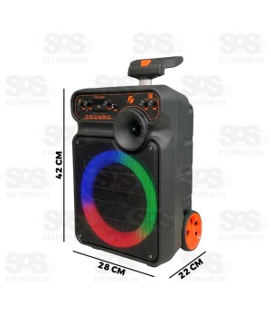 Caixa De Som 45W Com Microfone Sem Fio e Controle KTS-1590S