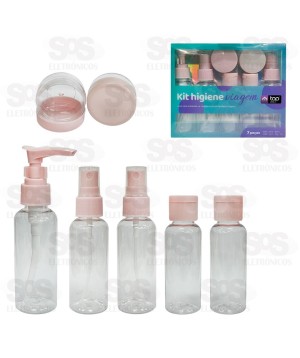 Kit Higiene 7 Frascos Para Viagens Top Útil TOP1605