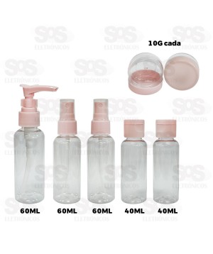 Kit Higiene 7 Frascos Para Viagens Top Útil TOP1605