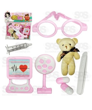 Kit Médico De Brinquedo Ursinho 8 Peças Toy King TK-AB4294