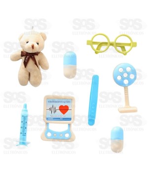 Kit Médico De Brinquedo Ursinho 8 Peças Toy King TK-AB4294