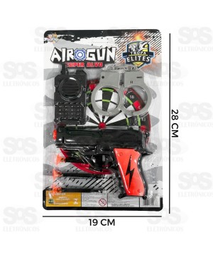 Kit Policial 6 Peças Com Lança Dardos Toy King TK-AB4191