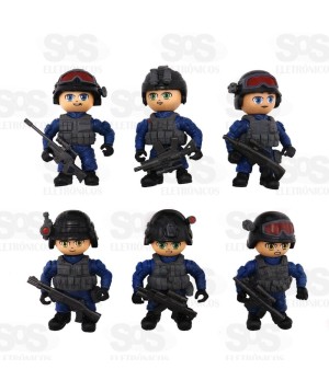 Boneco de Montar Polícia Cartelado Toy King TK-AB8135