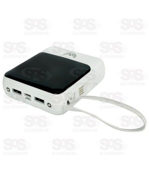 Carga Extra 10.000mAh Com 4 Cabos e Lanterna Altomex AL-767