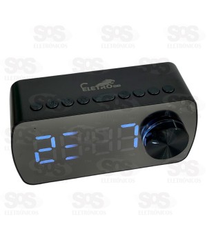 Relógio Despertador Com Caixa De Som 3W Eletromex EL-1065