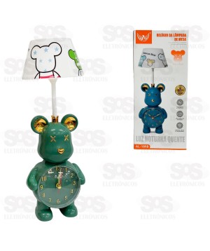 Luminária Com Relógio Articulável Ursinho Altomex AL-1898