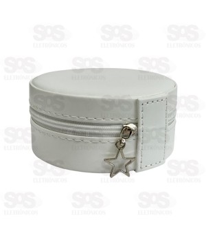 Porta Jóias Redondo Com Divisórias Cores Variadas Altomex AL-1402