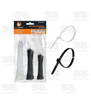 Abraçadeira De Nylon 3 Tamanhos Com 75 Unidades Troya Tools TRY-0087