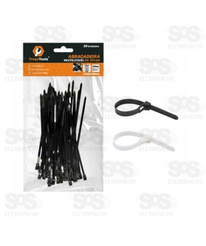 Abraçadeira De Nylon 4,8x350mm Com 100 Unidades Troya Tools TRY-0076