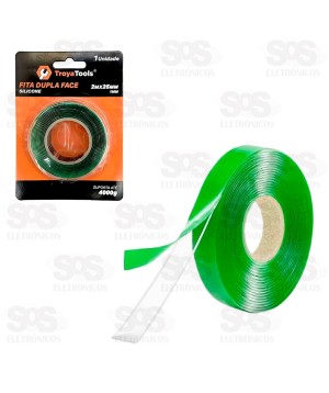 Fita Adesiva Dupla Face Transparente 2 Metros TroyaTools TRY-0110