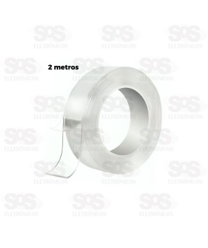 Fita Adesiva Dupla Face Transparente 2 Metros TroyaTools TRY-0105