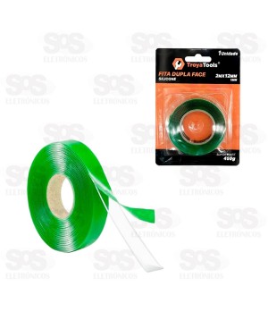 Fita Adesiva Dupla Face Transparente 2 Metros TroyaTools TRY-0108