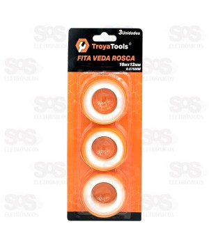 Fita Veda Rosca 10Mx12MM 3 Unidades TroyaTools TRY-0130