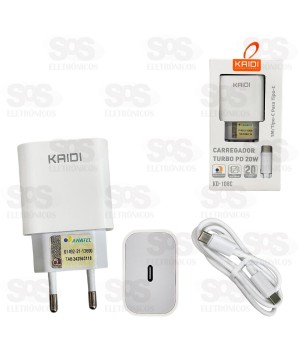Carregador Turbo Type C PD 20W Kaidi KD-108C