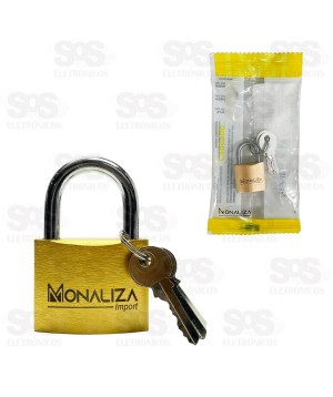 Cadeado 21MM De Metal Com 2 Chaves Monaliza MZ-21601