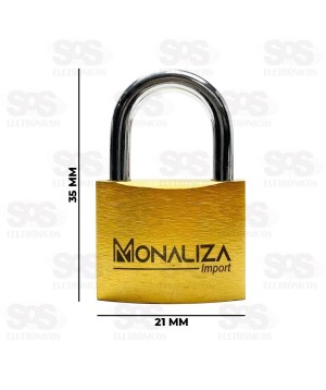 Cadeado 21MM De Metal Com 2 Chaves Monaliza MZ-21601