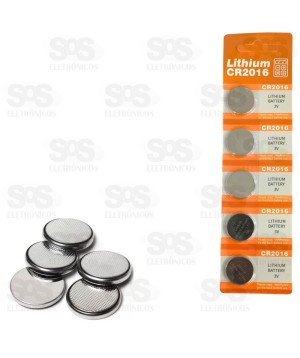 Bateria Moeda 2016 3V Cartela Com 5 Unidades