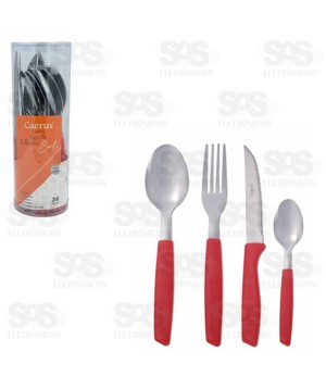 Jogo de Talheres Inox 24 Peças Caerus CRS-2672