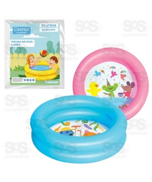Piscina Infantil Inflável 2 Aneis 33 Litros Caerus CRS-2186