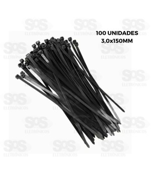 Abraçadeira De Nylon 3x150MM Com 100 Unidades TroyaTools TRY-0065