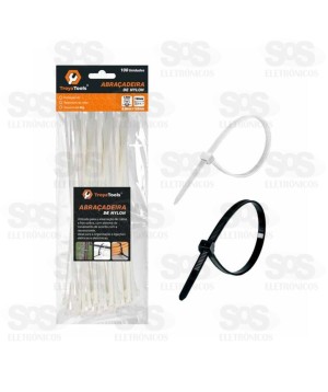 Abraçadeira De Nylon 3x200MM Com 100 Unidades TroyaTools TRY-0066