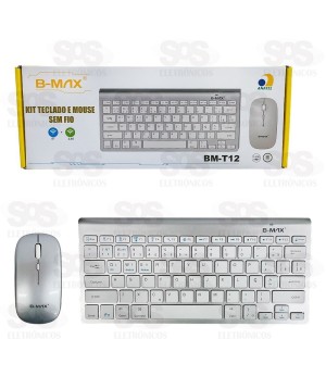 Kit Teclado e Mouse Sem Fio Slim B-Max BM-T12