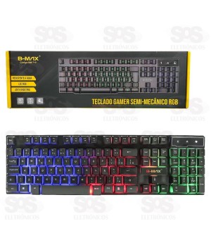 Teclado Gamer Semi Mecânico LED RGB B-Max BM-T10