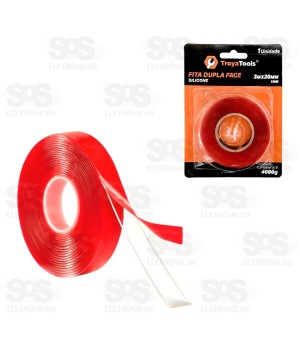 Fita Adesiva Dupla Face Transparente 3 Metros TroyaTools TRY-0107