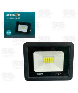 Refletor Holofote LED Branco 20W Maxbom 9611