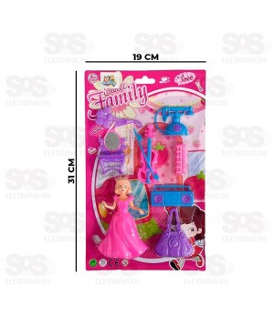 Boneca Princesa Com 7 Acessórios Toy King TK-AB3856
