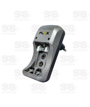 Carregador AA/AAA/9V Com 2 Pilhas Flexgold FX-C17-2P