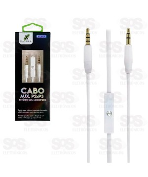 Cabo P2 Para P3 Estéreo Com Microfone 1,5 Metros X-Cell XC-P2-M