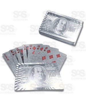 Baralho Dólar Impermeável Estampa De 100 Doláres
