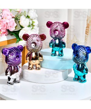 Ventilador Portátil De Mão Ursinho 3 Velocidades BRQ-VP-42