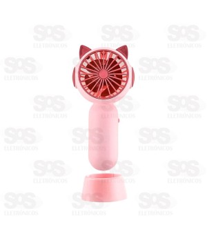 Ventilador Portátil De Mão Orelhinhas Com Base BRQ-VP-25