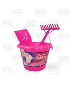 Balde de Praia Barbara 3 Peças Pink Mini Toys 6942