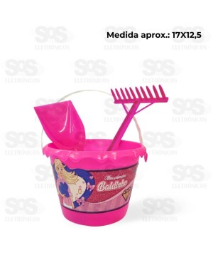 Balde de Praia Barbara 3 Peças Pink Mini Toys 6942