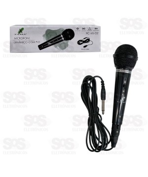 Microfone Dinâmico Com Fio 3 Metros X-Cell XC-MI-02