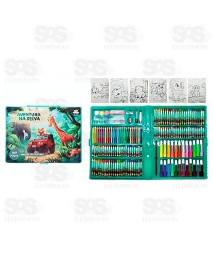 Maleta De Pintura 168 Peças Aventura Na Selva Toy King TK-CR20