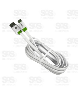 Cabo De Carregamento USB Para Type C 2 Metros Kaidi KD-327C
