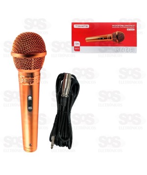 Microfone Dinâmico Profissional Com Fio 4 Metros Tomate MT-1017G